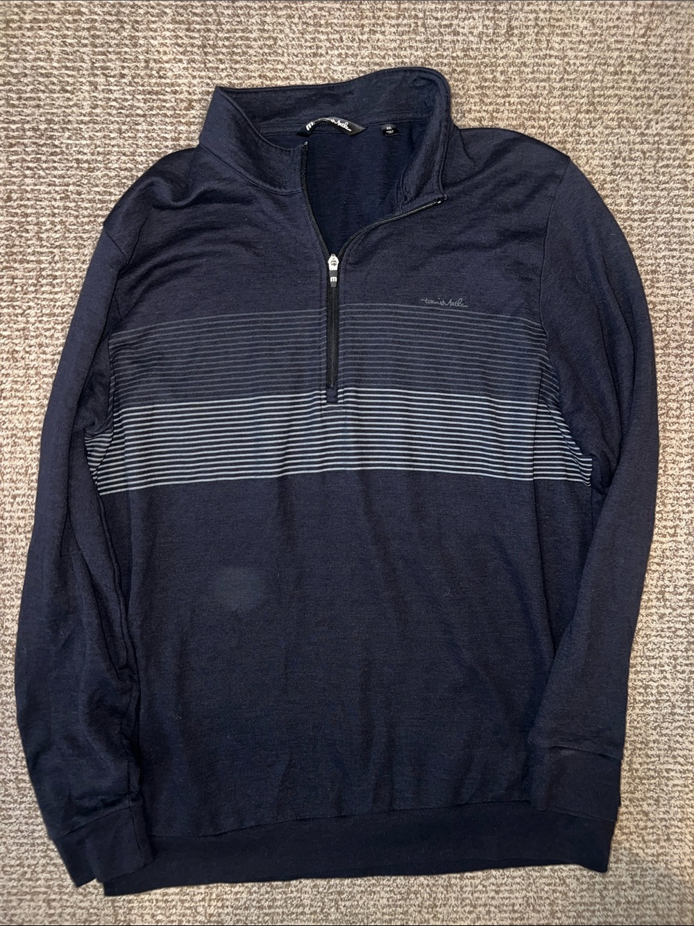 Travis Mathew Navy Blue Accent Quarter Zip